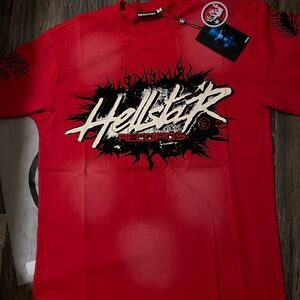Hellstar Records Men's Short Sleeve Graphic Tee (small)  - Red